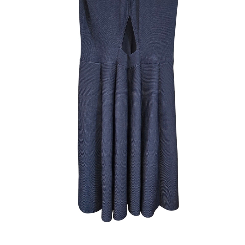 Parker Navy Blue Sleeveless Fit & Flare Stretch Knit Skater Mini Dress Size Lg. - Picture 6 of 10